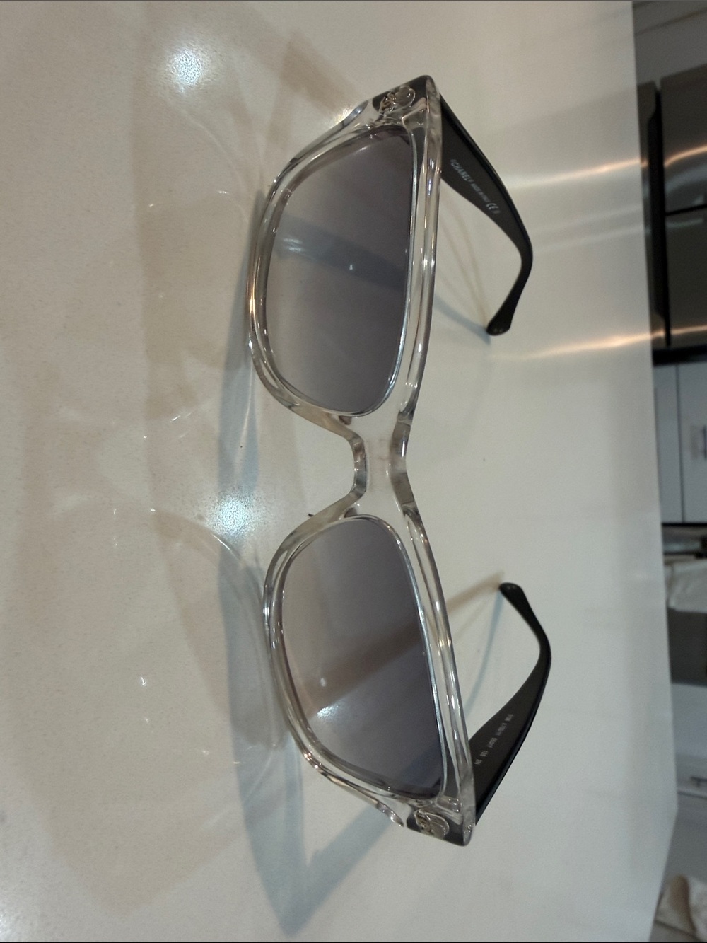 CHANEL Clear Frame Sunglasses with Black Temples vintage Y2K new